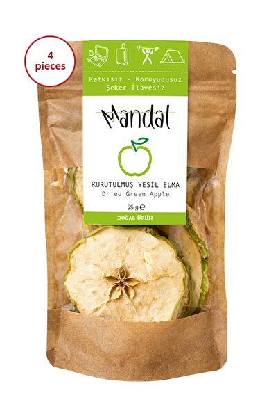 Mandal Dried Green Apple 100 Grams (4*25 Grams) Green Apple Dried Fruit Dried...