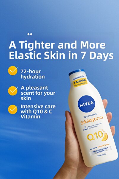 NIVEA Q10 7-Day Firming Body Care Lotion 250ml, Vitamin C, Moisturizer, Collagen, 2 Pieces