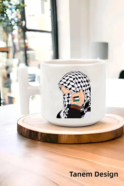 Tanem Tasarım كوب تي شيرت مطبوع بتصميم فلسطيني، كوب تي شيرت غزة، كوب تي شيرت ...