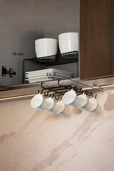 Edora Home Μαύρο σετ κουζίνας, οργάνωση ντουλαπιών και δώρο 10 ποτηροθήκες - ...