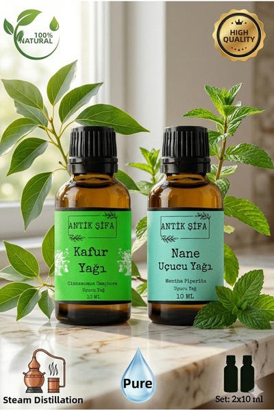 Antik Şifa Pure Camphor and Mint Essential Oil - 100% (10ml + 10ml)