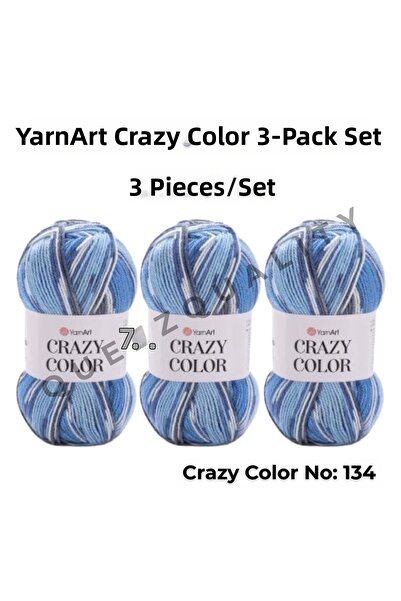 Yarnart Σετ Crazy Color 3 τεμαχίων Νήμα Πλεξίματος Χειροποίητο Μαρμάρινο Νο: 110