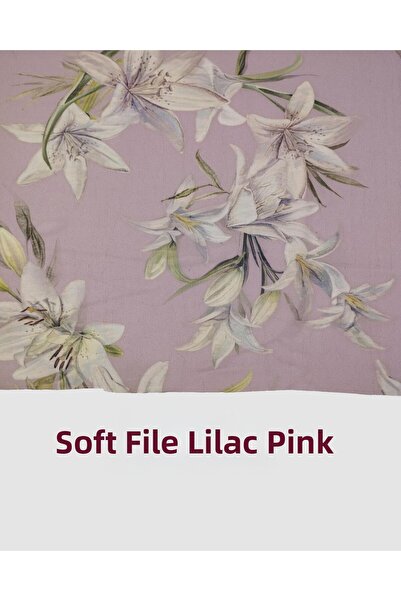 Kumaş Parça Διχτυωτό ύφασμα με σχέδιο κρίνων σε ροζ απόχρωση με αποχρώσεις τη...