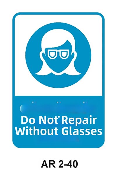 Outdoor One Work Safety Warning Sign Without Glasses Repairing Woman Figure 1...