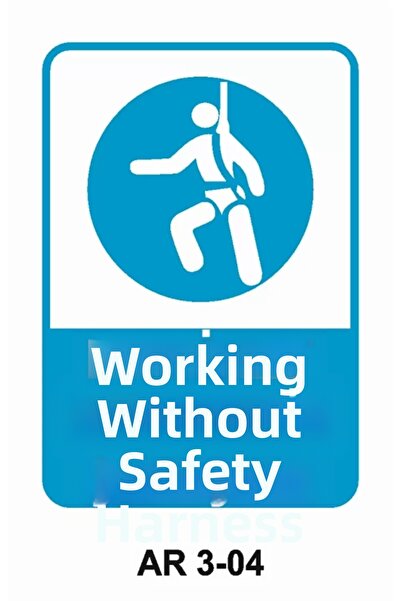 Outdoor One Work Without Safety Belt Work Safety Warning Sign 1 Piece Pvc 21 ...