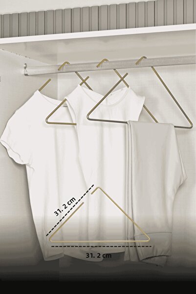 Edora Home Σετ 5 τεμαχίων Ματ χρυσό τριγωνικό κρεμάστρα ρούχων για μπλουζάκια...