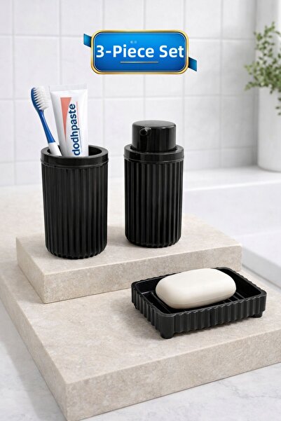 LE PARİS Σετ Μπάνιου 3 Τεμαχίων Μοντέρνου Στρογγυλού Σχεδιασμού |   Διανομέας...