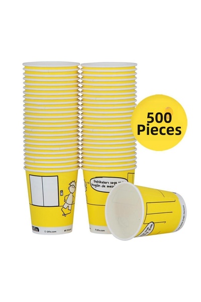 OFIX Cardboard Cups Custom Printed 7 oz 180 ml 500 Pieces - Yellow