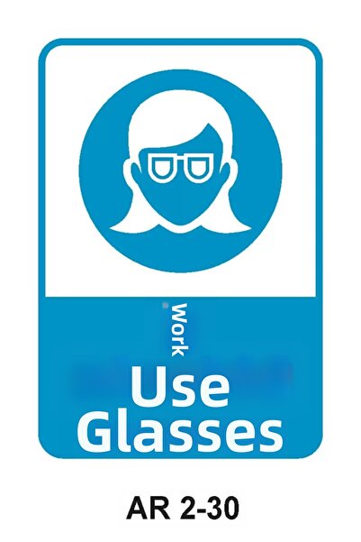 Outdoor One Work Glasses Use Women Figure Work Safety Warning Sign 1 Piece Pv...