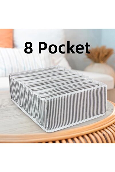 Bluendy Οργανωτής ακορντεόν με 3 θήκες συρταριών, γκρι ριγέ, πτυσσόμενος οργα...