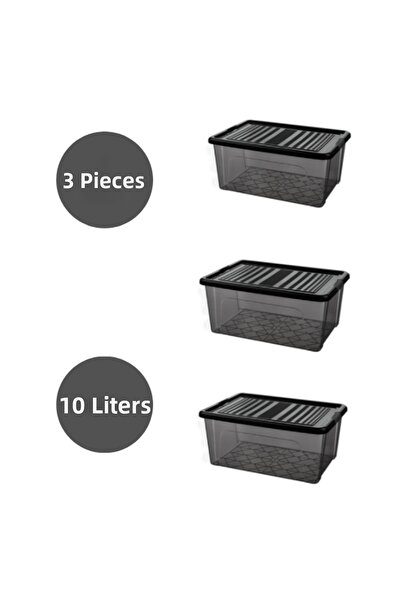 LOREMPBOX Storage Storage Box Organizer Storage Container with Lock 3 Pieces ...