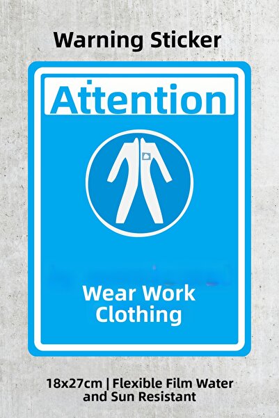 alışveriş kurdu Workwear Wear Work Safety Warning Caution Label - Foil Sticker