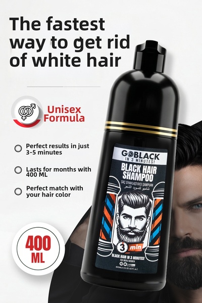 Go Black Hair Blackening Shampoo 2-Pack Advantageous Package 400ml. X 2 Pieces