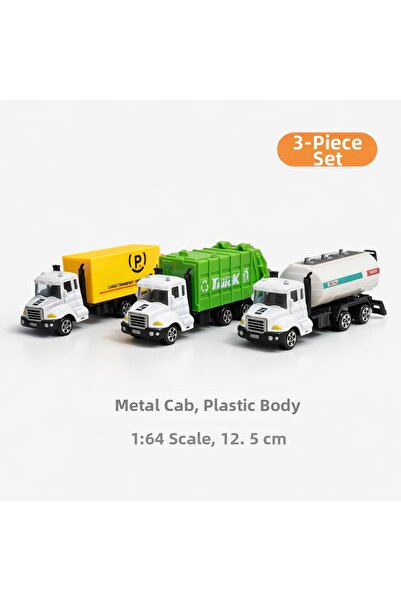Hediye24 Metal Cabin Mini Truck Set (3-Piece) – 1:64 Scale