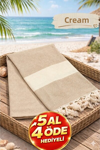 serelya Πετσέτα Παραλίας Πεστεμάλ 100% Βαμβακερή με Διαμαντένιο Σχέδιο Τουρκι...