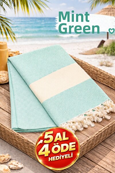 serelya Πετσέτα Παραλίας Πεστεμάλ 100% Βαμβακερή με Διαμαντένιο Σχέδιο Τουρκι...