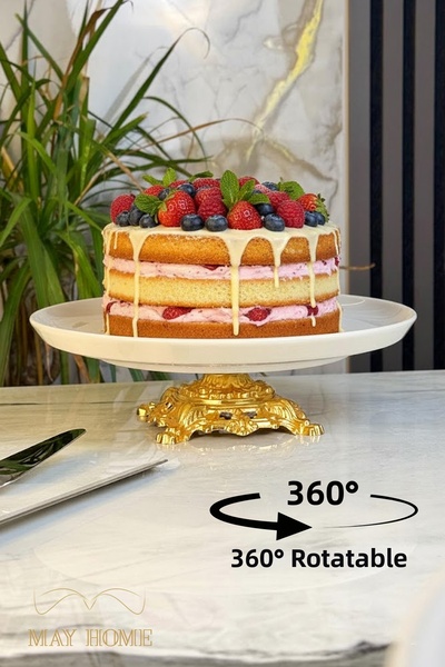 La Micellar Rocher Porcelain 360 Rotating Stand Cake Presentation Plate (27 cm)