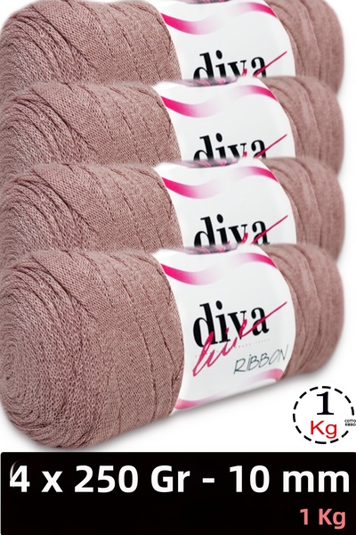 Diva İplik Βαμβακερή Κορδέλα - 1 Kg - 10 mm - Συσκευασία 4 τεμαχίων - 1004