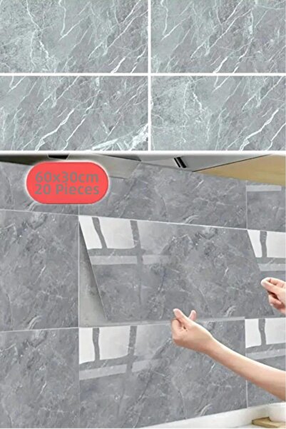 Renkli Duvarlar TX-058 20 τεμάχια πλακάκια μαρμάρινα σφουγγαρένια αυτοκόλλητα...