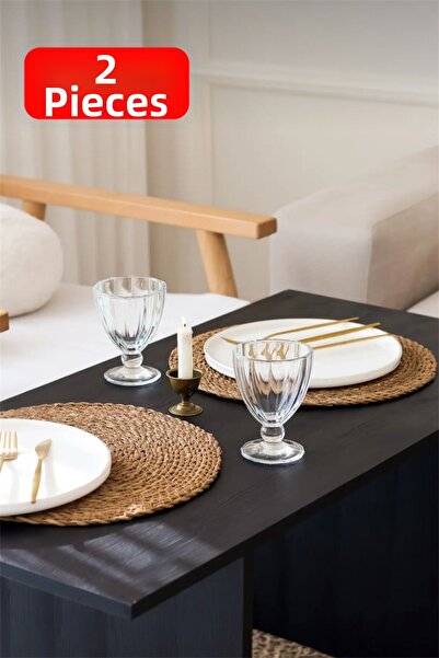 Bayev 2 τεμάχια Φυσικό Ψάθινο Πλεκτό Αμερικάνικο Χαλάκι Σερβιρίσματος