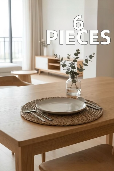 Bayev 6 τεμάχια από φυσικό ψάθινο πλεκτό σουπλά ρολό