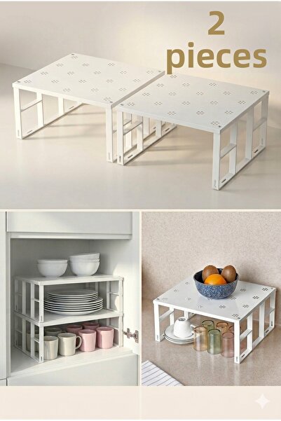 CK House Οργανωτής Ντουλάπας Μεταλλικός Οργανωτής Ραφιών Πρακτικό Σετ (2 Τεμά...