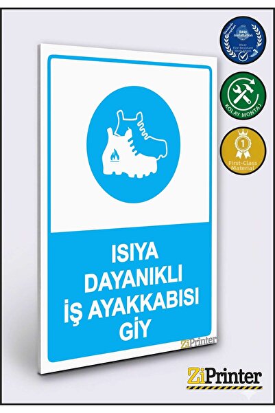 ZiPrinter Heat Resistant Work Shoes Giy Isg Warning Sign Dekota 70X100 cm