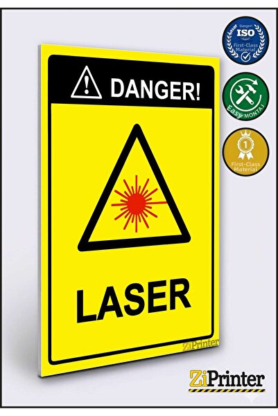 ZiPrinter Danger! Laser Isg Warning Sign Dekota 15X20 cm