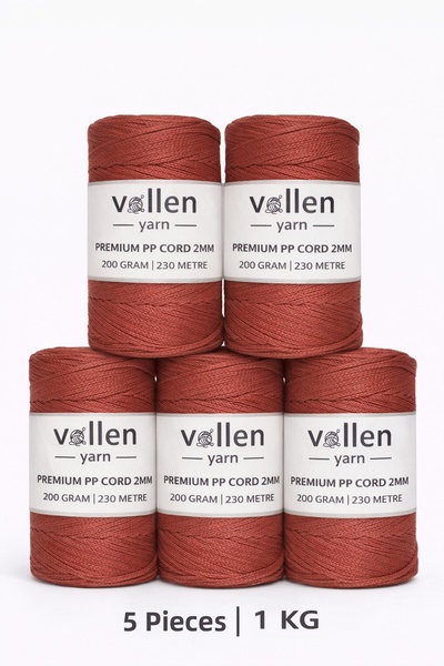 vollen yarn 1000 gr Πολυεστερικό νήμα μακραμέ, 2mm Σετ 5, Σχοινί μακραμέ, Σχο...