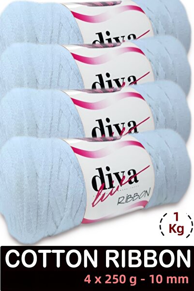 Diva İplik شريط قطني - 1 كجم - 10 مم - عبوة من 4 قطع - 1000