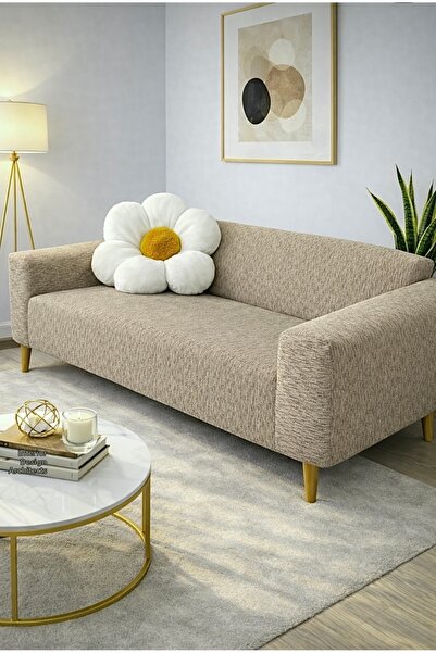 ÖZMAKAN Κάλυμμα καναπέ ζακάρ 3 θέσεων και κάλυμμα καναπέ-κρεβάτι - Mink (Περι...