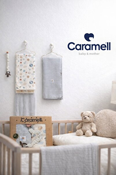 Caramell My Baby Beach 80X90 cm 1Pc Combed Cotton 1Pc Muslin Blanket 1Pc Paci...