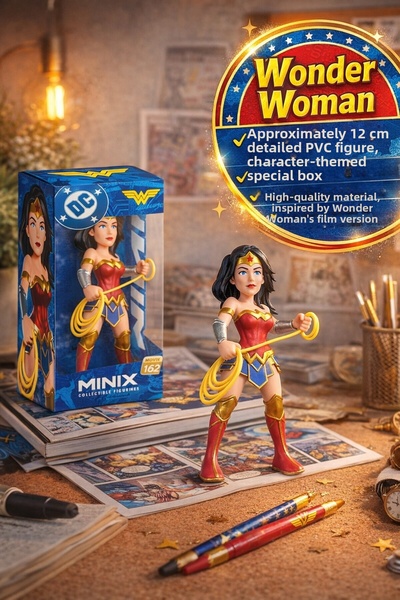 TOYFEST بانداي مينيكس ووندر وومان مجسم 12 سم من مجموعة دي سي، لعبة قابلة للتج...