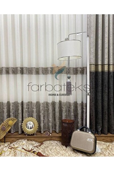 farbateks Κουρτίνα από τούλι σε καφέ χρώμα βιζόν, αντιρυτιδική, που δεν χρειά...