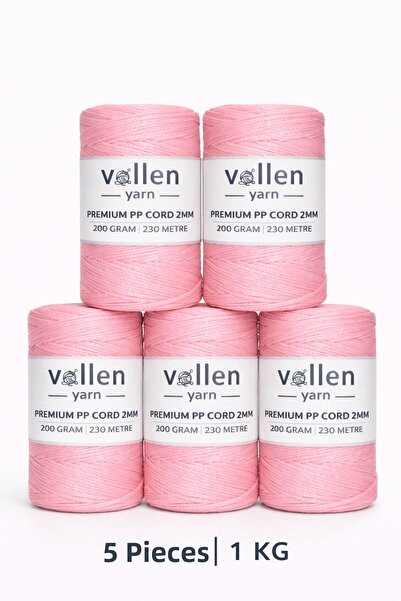 vollen yarn 1000 gr Πολυεστερικό νήμα μακραμέ, 2mm Σετ 5, Σχοινί μακραμέ, Σχο...