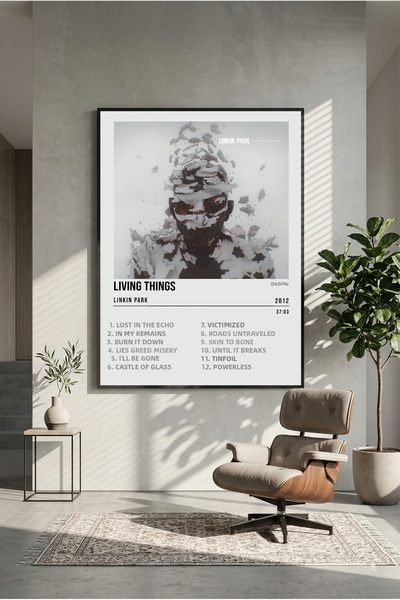 postercraft Poster cu pictură pe panou modern, design album Living Things Lin...