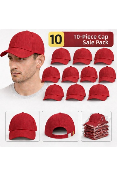 moda nokta Βασικό Καπέλο - Κόκκινο 100% Βαμβακερό Γαμπαρντίν Μοντέλο Unisex 1...