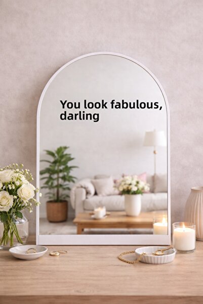AlpiLeo Mirror Sticker - You Look Fabulous Darling Text - Decorative Glass an...