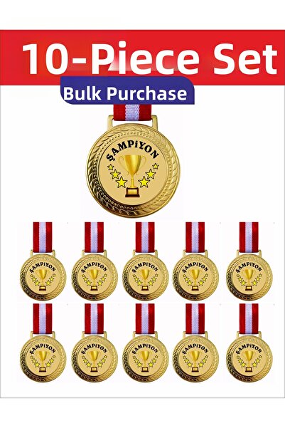 Miro Toys 10 τεμάχια Μετάλλια Πρωταθλητών – Σετ Βραβείων με Χρυσές Κορδέλες, ...