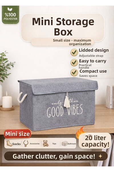 Funny Life Κουτί αποθήκευσης με τσόχινο καπάκι Mini - Organizer πολλαπλών χρή...