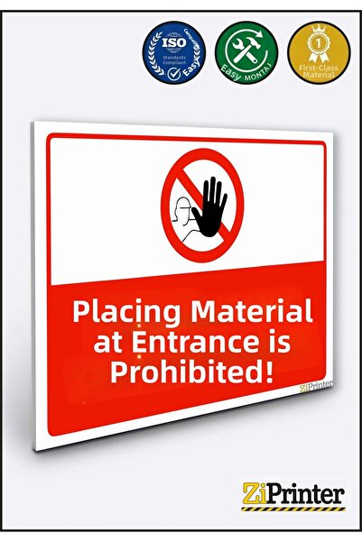 ZiPrinter It Is Forbidden to Bring Materials into the Entrance Isg Warning Si...