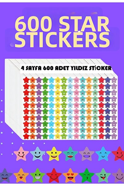 Major Selection Star Sticker Removal Set, 600 Pieces, 4 Sheets of School Gree...
