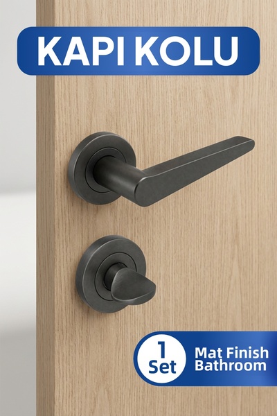 Badem10 (1 Σετ-Ζεύγος) Özen Mat Skoç Füme Ματ Skoç Füme με Σήμα, Λαβή Πόρτας ...