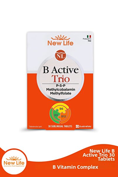 New Life B Active Trio 30 Tablets - P5P - Methylcobalamin - Methylfolate