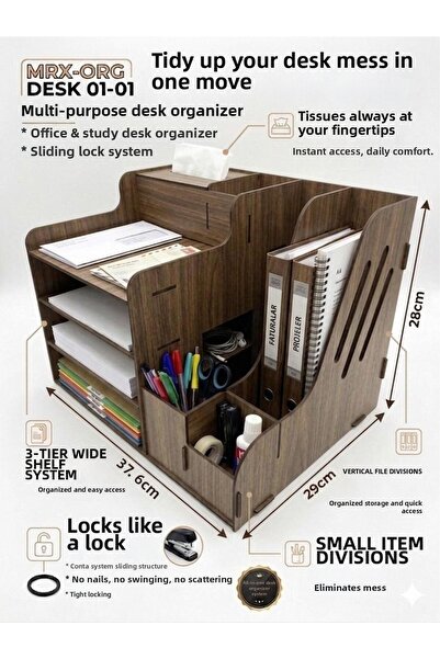 MRX -Org Desk 01 Desktop Organizer |   Multi-Purpose Desk Organizer with Napk...