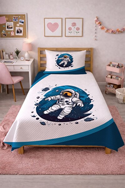 Evmila Astronaut Space Themed Teen Pique Set - Cosmic Galaxy Modern Blue and ...