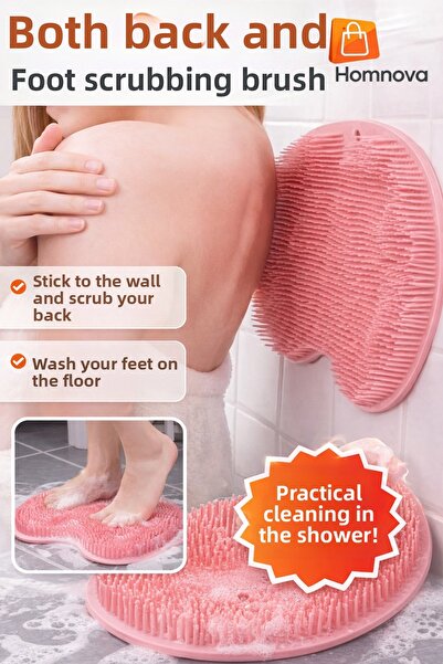 Homnova Back and Foot Washing Pad – Silicone, Wall-Adhesive, Massage Effect C...