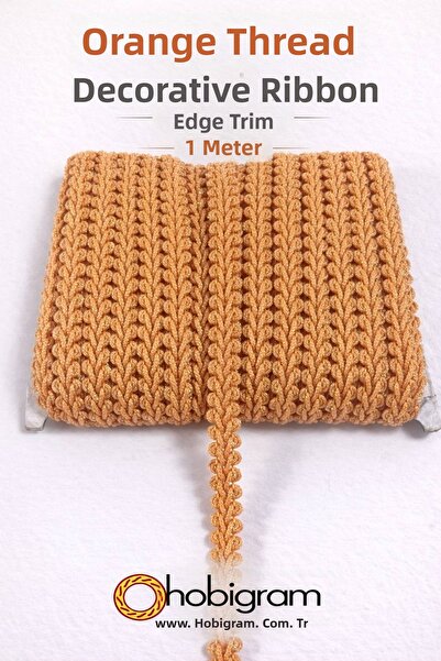 Hobigram Πορτοκαλί Glitter Cornella Διακοσμητική Κορδέλα με Κερατάκια Κόρνελα...