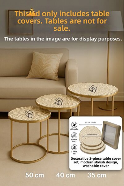 Rona Home Διακοσμητικό κάλυμμα τραπεζιού σαλονιού 3 τεμαχίων από PVC, μοντέρν...