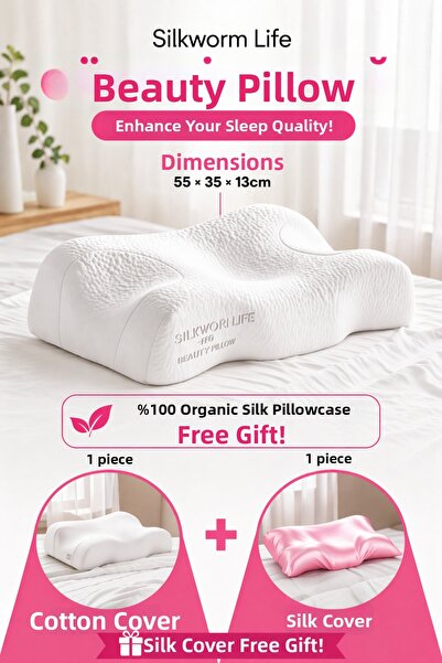 silkwormlife Silkworm Life Visco Beauty Pillow – Αντιρυτιδικό προσώπου, στήρι...